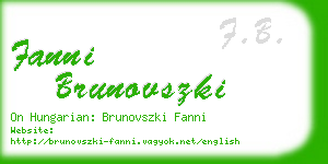 fanni brunovszki business card